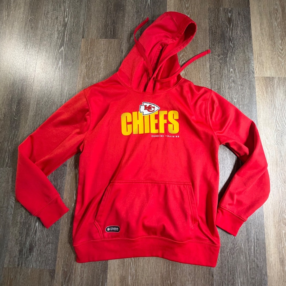 New Era NFL Hoodie Mens Medium Red Kansas City Chiefs Combine Training Pullover